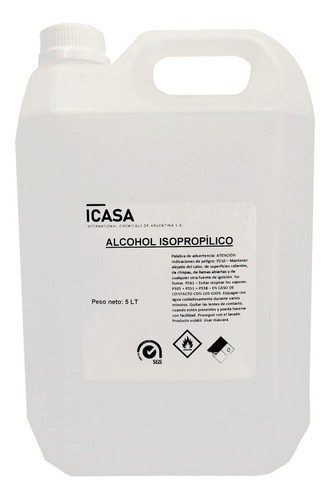 Alcohol Isopropílico X 5lt Máxima Pureza 99%  P/ Electrónica