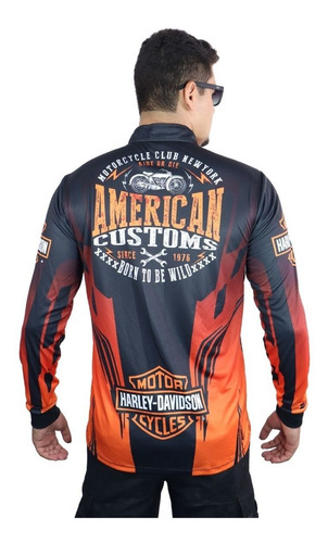 Imagem 2 de 7 de Camiseta Brk Motociclismo Harley Davidson Com Fpu 50+