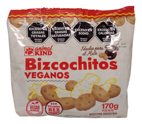 Bizcochitos Veganos Animal Kind Vitamina B12 - Pack X6 U