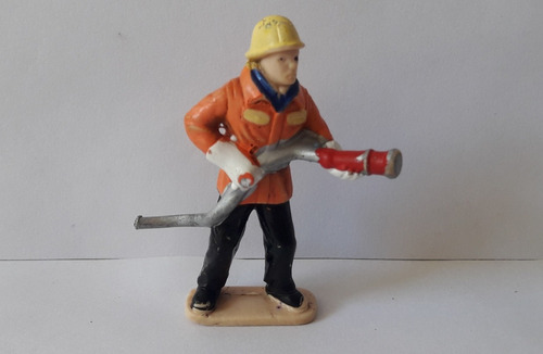 Figura Bombero Vintage De Plastico.