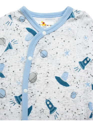 Mameluco Azul Baby Circus Planeta Gris Claro 6 M Planeta