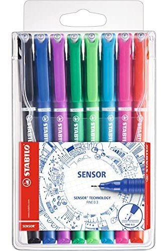 Cartera Stabilo Sensor Fineliner, 8 Colores, Multicolor