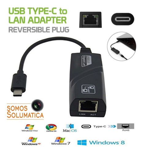 Adaptador De Red - Tipo C A Rj45 Lan Ethernet 10/100/1000gbs
