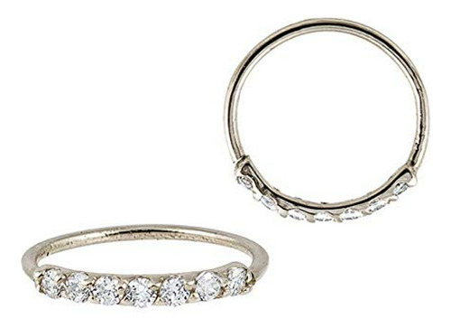 Aros - 925 Sterling Silver Nose Ring, 22g Nostril Hoop Ring,