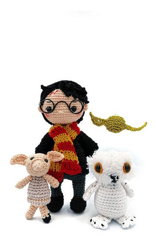 Harry Potter: Harry Potter Amigurumi + Hedwig+ Snitch+ Dobby