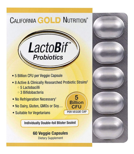 Lactobif Probióticos 5b Ufc 8 Cepas 60 Cápsulas