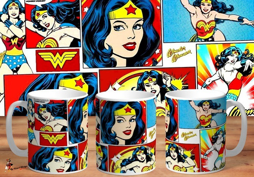 Taza De Ceramica Mujer Maravilla Wonder Woman Retro Art