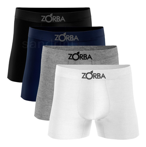 Kit 4 Cueca Boxer Algodão Sem Costura Box Atacado Zorba Box