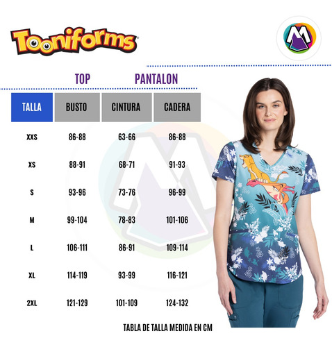 Polera Clínica Mujer Estampada Tf786 Mnws Minnie Tooniforms