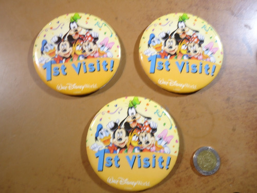 Prendedor Walt Disney World 1 St Visit Lote De 3 Pc (n1)