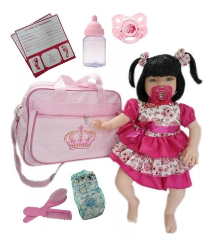Imagem 2 de 6 de 2 Bebê Reborn Loira + Morena + Acessórios+ Bolsa Maternidade