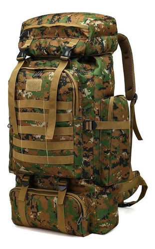 Mochilas Tactica Militar 70litros Camping Viaje Tour Color Verde oscuro