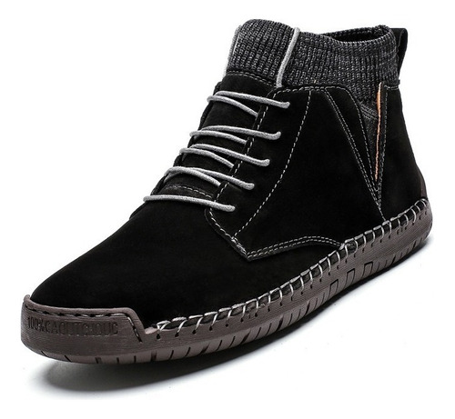 Botas Casuales De Cuero De Tobillo Medio Para Hombre