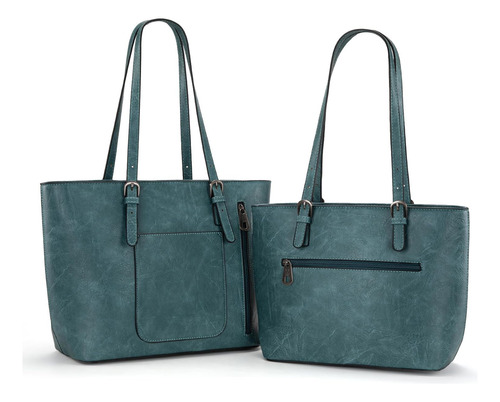 Bolso Grande Y De Mano, Montana West, Color Turquesa X2 Pzs