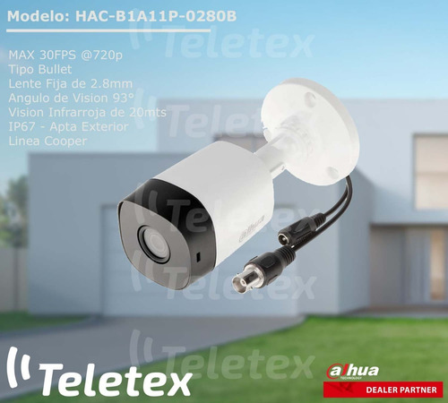 Imagen 2 de 9 de Camara Dahua Buellet Plastico Hac-b1a11p- 2.8mm - 1 Mpx Hd