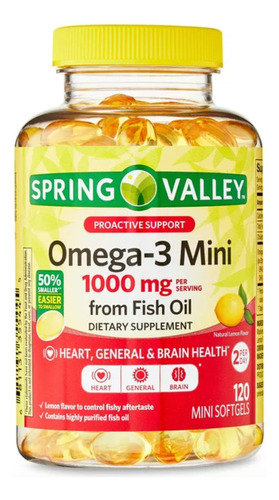 Omega 3 Spring Valley 1000mg 12 - Unidad a $1158