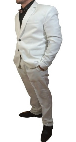 Imagen 1 de 8 de Ambo Saco Pantalon Blanco Verde Unico Vintage!!