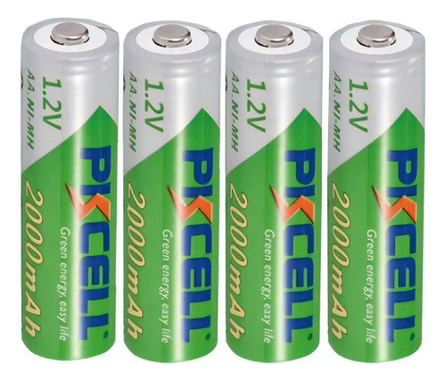 Paquete 4 Baterías Recargable Pkcell® Aa 1.2v Pilas 2000mah