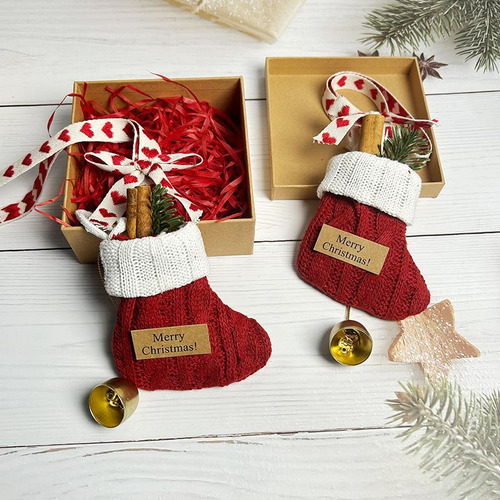 Colgante De Calcetín Navideño De Pino Y Fruta Navideña, 2