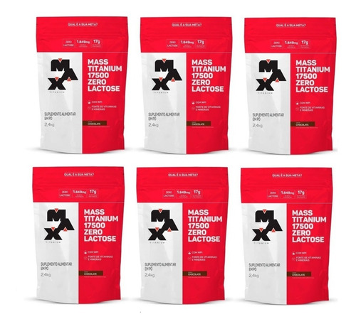 Combo 6 Und Hipercalórico Zero Lactose 2,4kg Max + Nf-e