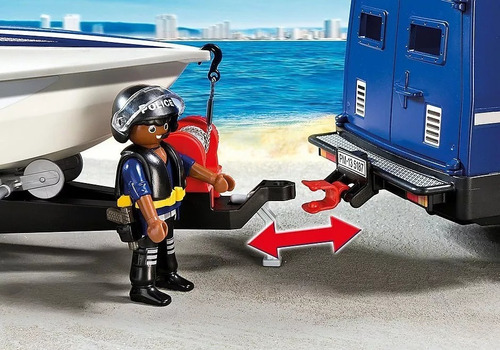Playmobil 5187 Carro Policía Con Remolque Y Lancha Swat (Usado)