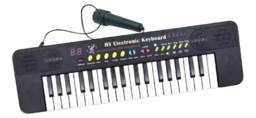 Teclado Infantil Karaokê Piano Musical com Microfone Vários Tipos