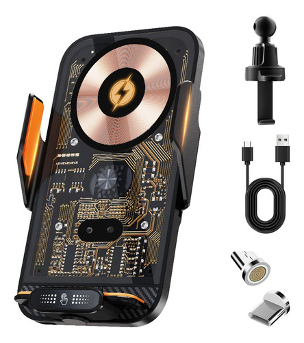 Suporte De Telefone Para Carro, Carregador Sem Fio,