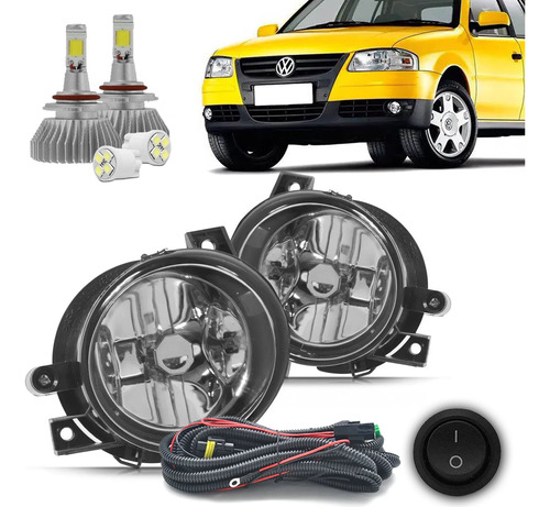 Kit Farol Milha Neblina Vw Volkswagen Gol Geração G4 + Led