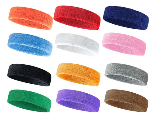 12 Piezas Transpirable Diadema Absorbente Del Sudor Conjunto