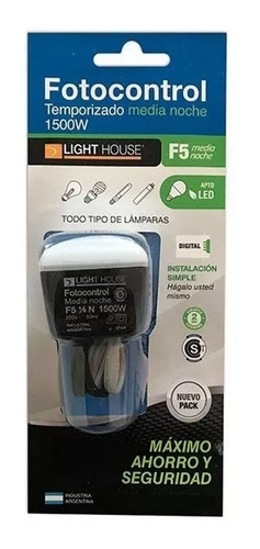 Fotocontrol Light House 1500w 1/2 Noche 4 Cables