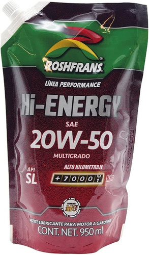 0.950 L Roshpack Hi-energy Api Sl Sae 20w-50