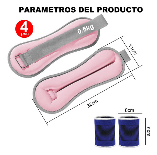 2 Piezas Pesas De Polainas Para Fitness Muñecas Y Tobillo