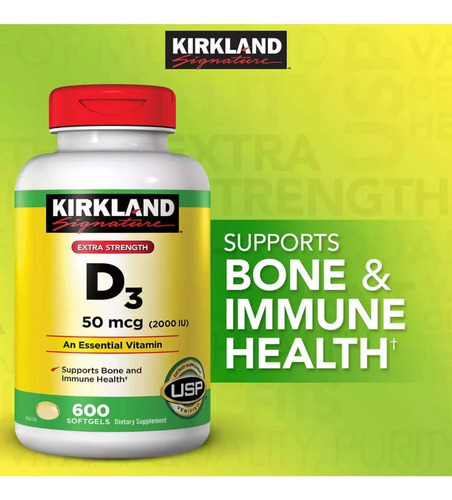 Kirkland Vitamina D3 2000 Iu X 600 - Unidad a $158