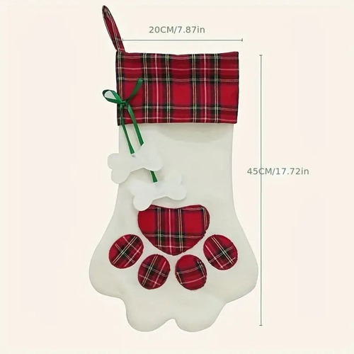 Calcetín Navideño Para Perros, Bolsa De Golosinas Con Estamp