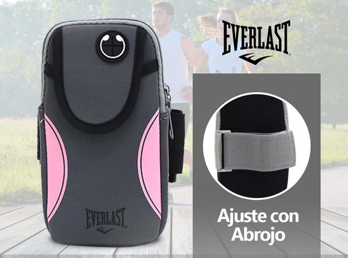 Imagen 4 de 10 de Porta Celular Everlast Brazalete Running Deportivo Ajustable