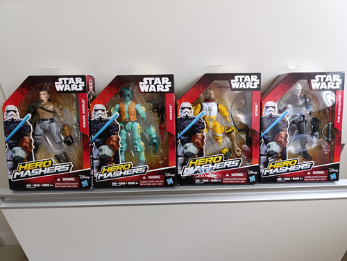 4 Bonecos Star Wars Hero Mashers Greedo, Bossk, Kanan, Imqui