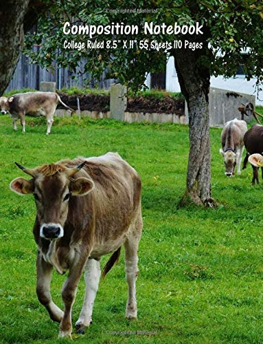 Composition Notebook College Ruled Cow Farm Bull Bovine Catt