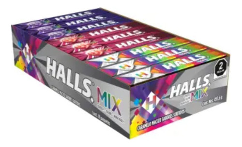 Caramelo Macizo Halls Mix 18 Pzas