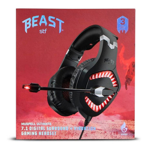 Audifono Gamer Sft Muspell Ultimate 7.1 Vibra Neg Color Negro