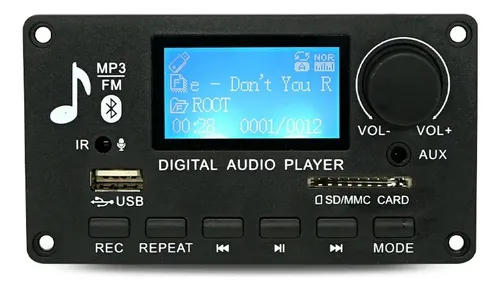 Módulo Mp3 Usb/sd/fm/aux C/ Bluetooth Y Con Control Remoto 