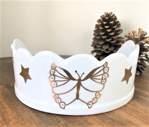 Imagem 2 de 5 de Panetoneira Aberta De Porcelana Ouro Porta-panetone Natal