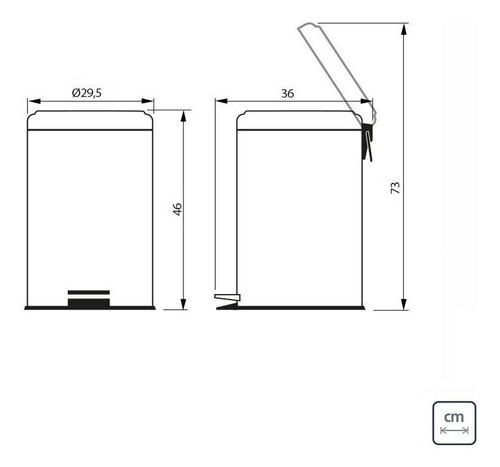 Imagem 7 de 8 de Lixeira Inox Com Pedal 20 Litros Tramontina