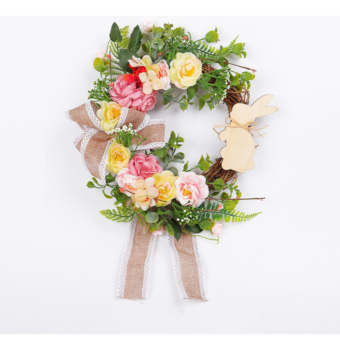 Corona De Conejo De Pascua Para Decoración De Puertas