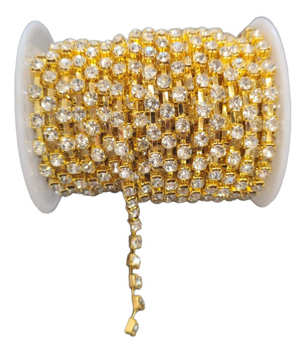 Rollo Cadena Strass 4.2mm-ss18, 9.2 Mts Dorado