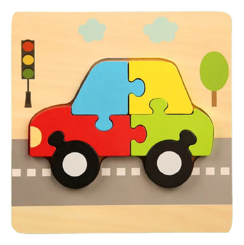 Rompecabezas 3 D Montessori Aprendizaje De Formas Auto