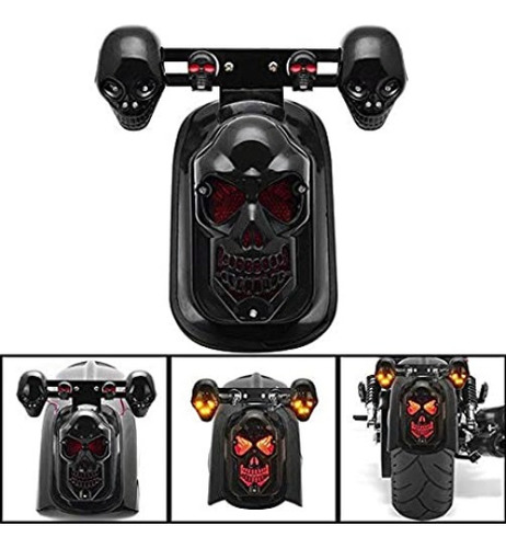 Luz Trasera De Calavera Led Para Motocicleta, Luz De Freno T