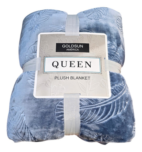 Mantas/frazadasplushpluma2/12plazas Dobleplush Azul Acero Plush Plumita