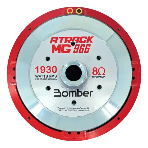 Médio Grave Woofer Bomber Mg Atrack 966 12pol 966wrms 8 Ohms Cor