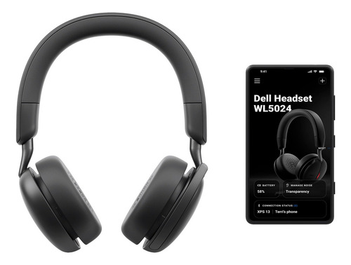 Auriculares negros inalámbricos e híbridos Dell WL5024 Pro