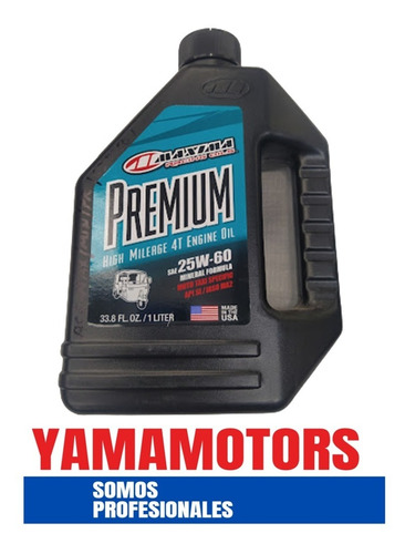 Aceite 4 Tiempos Maxima Premium High Mileage 25w60 Mineral 